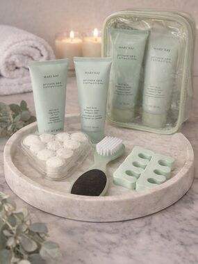 New Mary Kay Private Spa Collection Pedicure Set Mint Bliss Foot Care Bundle
